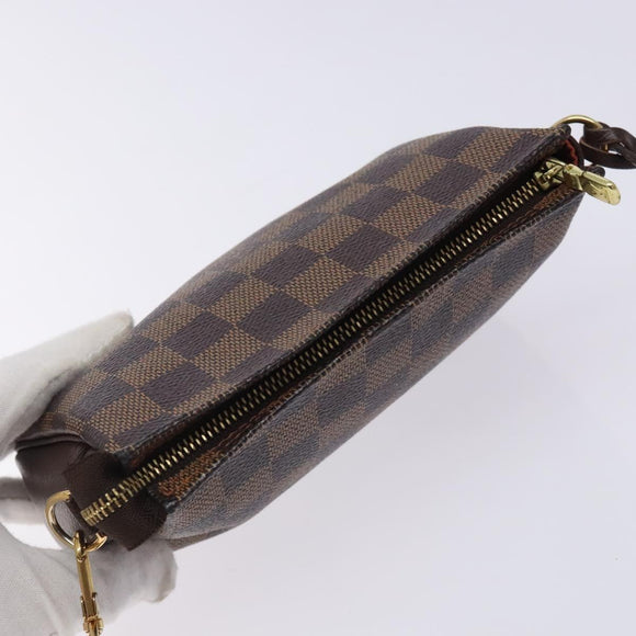 LOUIS VUITTON Damier Ebene Trousse Makeup Pouch N51982 LV Auth mr1493