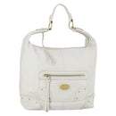 BALLY Shoulder Bag Leather White Auth mr1501-1