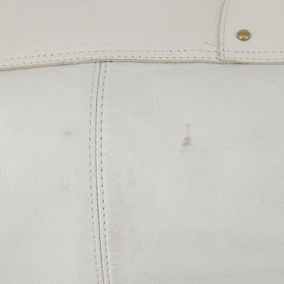 BALLY Shoulder Bag Leather White Auth mr1501