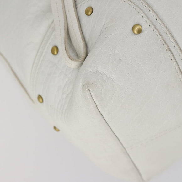 BALLY Shoulder Bag Leather White Auth mr1501