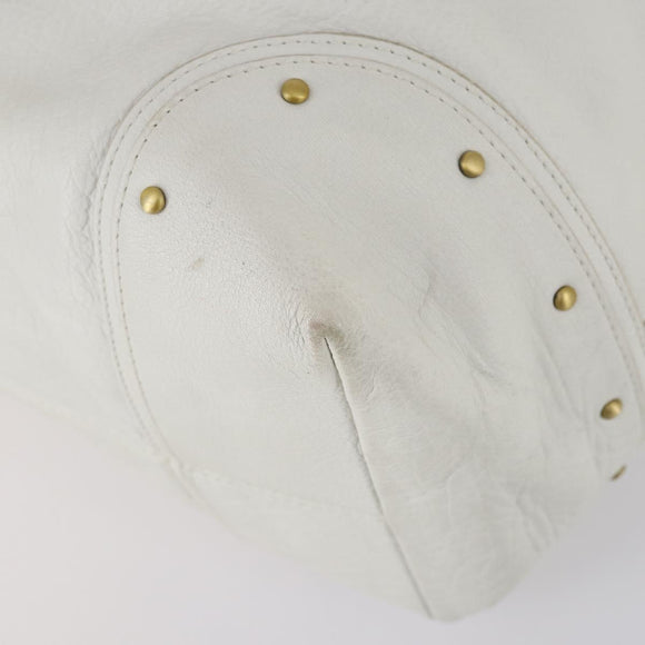 BALLY Shoulder Bag Leather White Auth mr1501