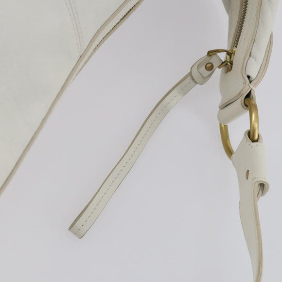 BALLY Shoulder Bag Leather White Auth mr1501