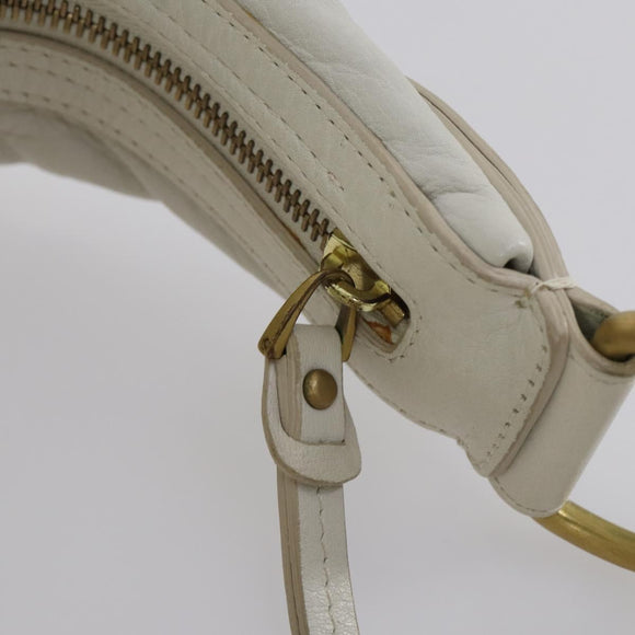 BALLY Shoulder Bag Leather White Auth mr1501