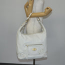 BALLY Shoulder Bag Leather White Auth mr1501-23