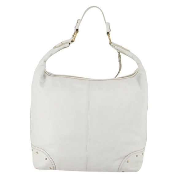 BALLY Shoulder Bag Leather White Auth mr1501