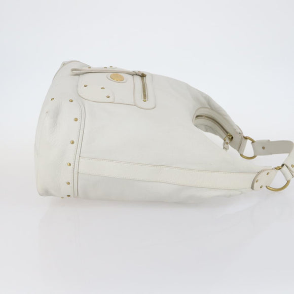 BALLY Shoulder Bag Leather White Auth mr1501