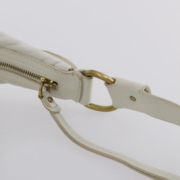 BALLY Shoulder Bag Leather White Auth mr1501
