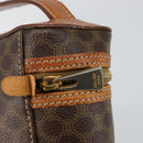CELINE Macadam Canvas Vanity Pouch PVC Leather Brown Gold Auth mr1502-17