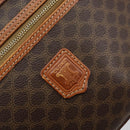 CELINE Macadam Canvas Vanity Pouch PVC Leather Brown Gold Auth mr1502-18