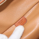 CELINE Macadam Canvas Vanity Pouch PVC Leather Brown Gold Auth mr1502-19
