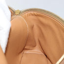 CELINE Macadam Canvas Vanity Pouch PVC Leather Brown Gold Auth mr1502-20