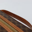 CELINE Macadam Canvas Vanity Pouch PVC Leather Brown Gold Auth mr1502-8