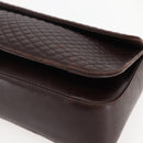 BALLY Quilted Chain Shoulder Bag Leather Brown Gold Auth mr1503-9