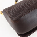 BALLY Quilted Chain Shoulder Bag Leather Brown Gold Auth mr1503-16