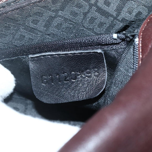 BALLY Quilted Chain Shoulder Bag Leather Brown Gold Auth mr1503