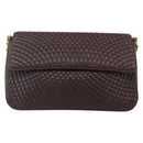 BALLY Quilted Chain Shoulder Bag Leather Brown Gold Auth mr1503-13
