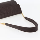 BALLY Quilted Chain Shoulder Bag Leather Brown Gold Auth mr1503-7