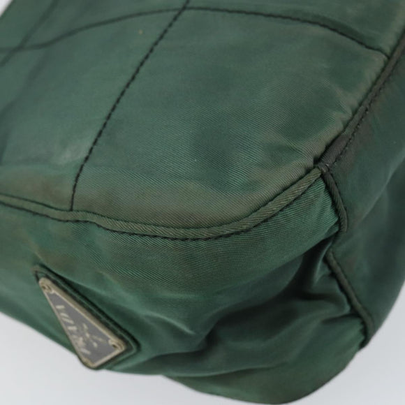 PRADA Quilted Chain Shoulder Bag Nylon plastic Green Auth mr1504