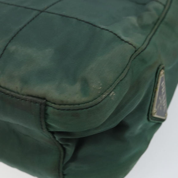 PRADA Quilted Chain Shoulder Bag Nylon plastic Green Auth mr1504