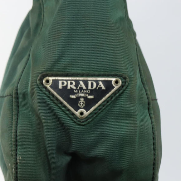 PRADA Quilted Chain Shoulder Bag Nylon plastic Green Auth mr1504