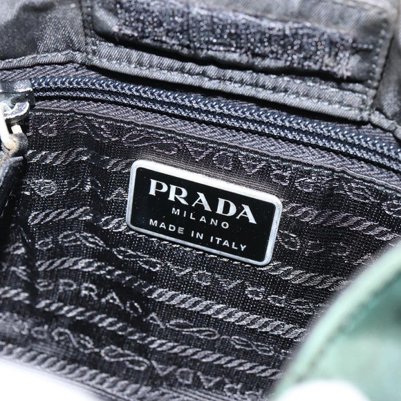 PRADA Quilted Chain Shoulder Bag Nylon plastic Green Auth mr1504