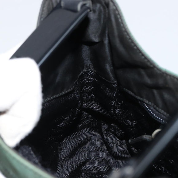 PRADA Quilted Chain Shoulder Bag Nylon plastic Green Auth mr1504