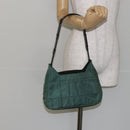 PRADA Quilted Chain Shoulder Bag Nylon plastic Green Auth mr1504-23