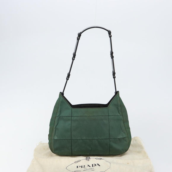 PRADA Quilted Chain Shoulder Bag Nylon plastic Green Auth mr1504