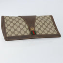 GUCCI GG Supreme Web Sherry Line Clutch Bag Beige Gold 156 01 033 Auth mr1505-5