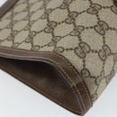 GUCCI GG Supreme Web Sherry Line Clutch Bag Beige Gold 156 01 033 Auth mr1505-14