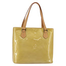 LOUIS VUITTON Monogram Vernis Houston Hand Bag Beige M91004 LV Auth mr1506-1