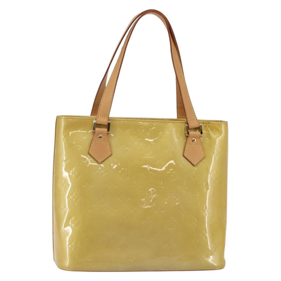 LOUIS VUITTON Monogram Vernis Houston Hand Bag Beige M91004 LV Auth mr1506