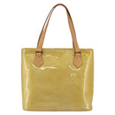 LOUIS VUITTON Monogram Vernis Houston Hand Bag Beige M91004 LV Auth mr1506-13