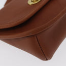 Coach Turn Lock Shoulder Bag Leather Brown Gold Auth mr1507-8