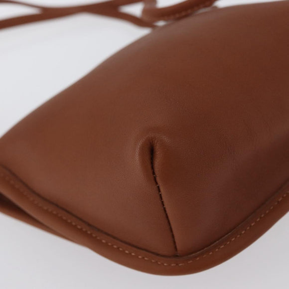 Coach Turn Lock Shoulder Bag Leather Brown Gold Auth mr1507