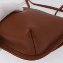 Coach Turn Lock Shoulder Bag Leather Brown Gold Auth mr1507-17