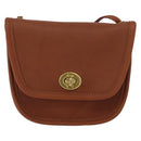 Coach Turn Lock Shoulder Bag Leather Brown Gold Auth mr1507-13