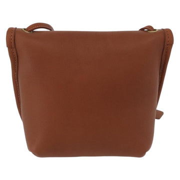 Coach Turn Lock Shoulder Bag Leather Brown Gold Auth mr1507 - 0