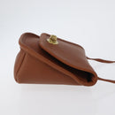 Coach Turn Lock Shoulder Bag Leather Brown Gold Auth mr1507-3