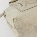 PRADA Tote Bag Nylon Beige Silver Auth mr1510-11