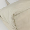 PRADA Tote Bag Nylon Beige Silver Auth mr1510-13