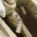 PRADA Tote Bag Nylon Beige Silver Auth mr1510-15
