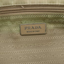 PRADA Tote Bag Nylon Beige Silver Auth mr1510-16