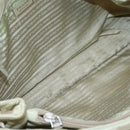 PRADA Tote Bag Nylon Beige Silver Auth mr1510-17