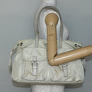 PRADA Tote Bag Nylon Beige Silver Auth mr1510-26