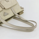 PRADA Tote Bag Nylon Beige Silver Auth mr1510-7