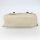 PRADA Tote Bag Nylon Beige Silver Auth mr1510-9