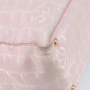 CHANEL New Travel Line Tote Bag Nylon Pink Gold CC Auth mr1511-13