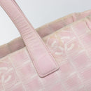 CHANEL New Travel Line Tote Bag Nylon Pink Gold CC Auth mr1511-14