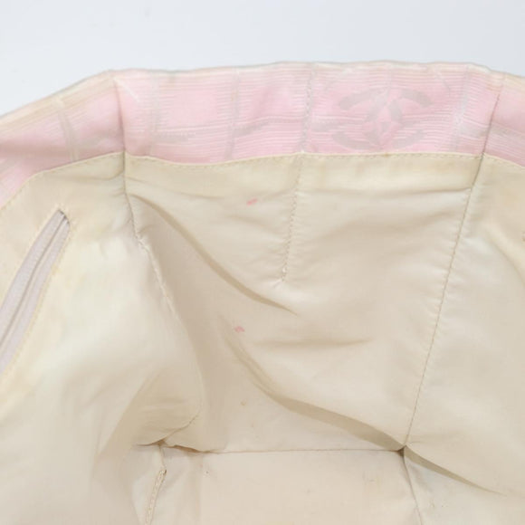 CHANEL New Travel Line Einkaufstasche Nylon Rosa Gold CC Auth mr1511
